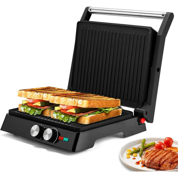 Panini Press & Indoor Grill – Adjustable Temperature & Time