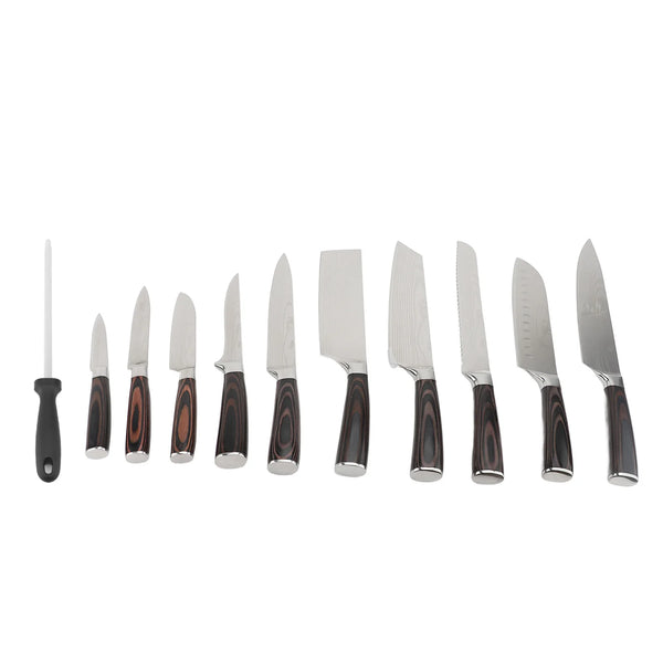 Kitchen Cutter Set – 5CR15 Stainless Steel Damascus Knives with Wood Handles