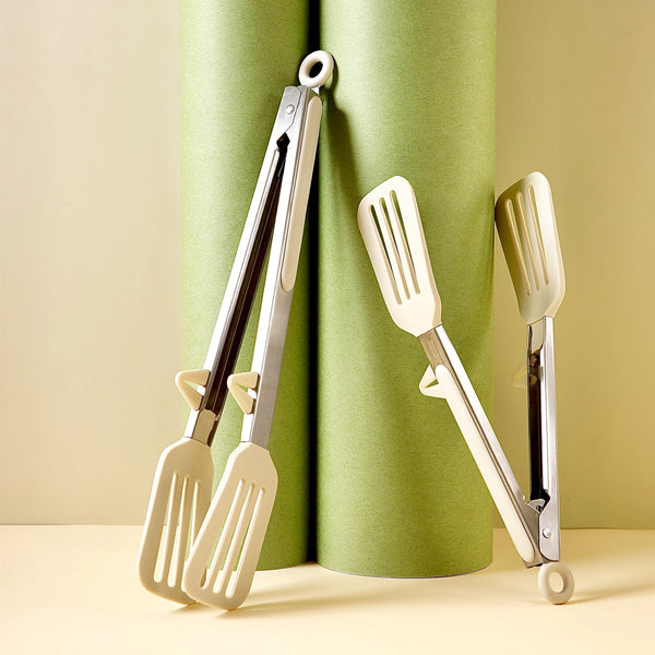 Silicone BBQ & Kitchen Tongs – Non-Stick Stainless Steel Clamp