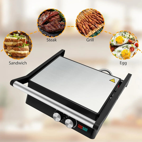 Panini Press & Indoor Grill – Adjustable Temperature & Time