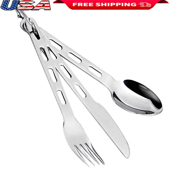 Glacier 3-Piece Stainless Steel Ring Cutlery Set – Durable Camping Utensils