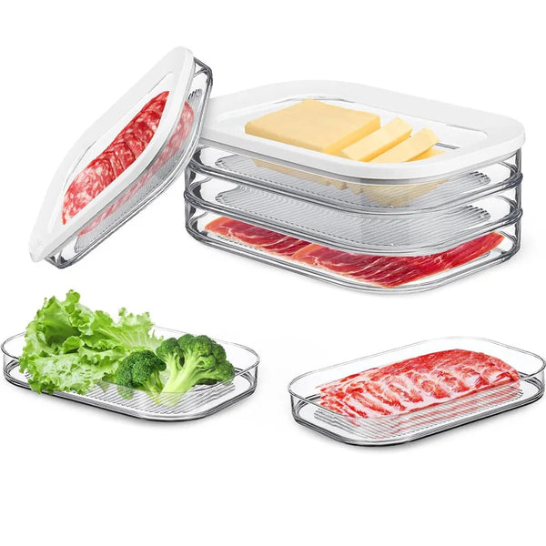 Stackable Bacon & Deli Meat Container – Airtight Fridge Organizer