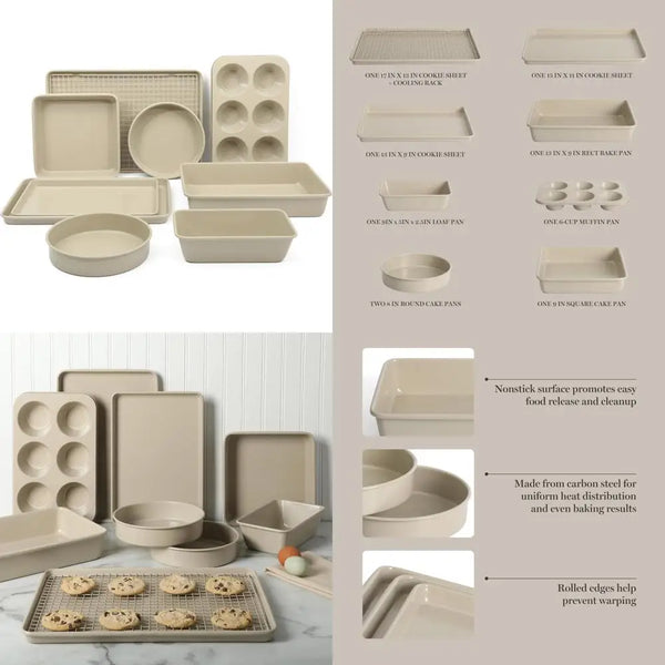 10-Piece Ceramic Bakeware Set – Gallen Non-Stick, PFA-Free
