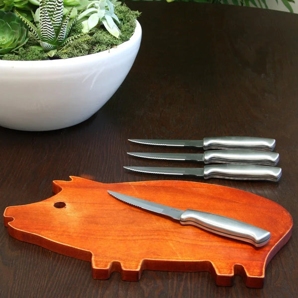 4-Piece Stainless Steel Steak Knife Set – 4.5" Serrated Blades