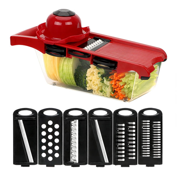 HILIFE 6-Blade Vegetable & Fruit Mandoline Slicer – Multi-Function Cutter
