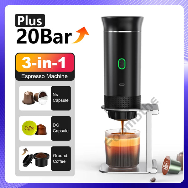 Wireless Portable Espresso Coffee Maker – 3-in-1 Travel Machine