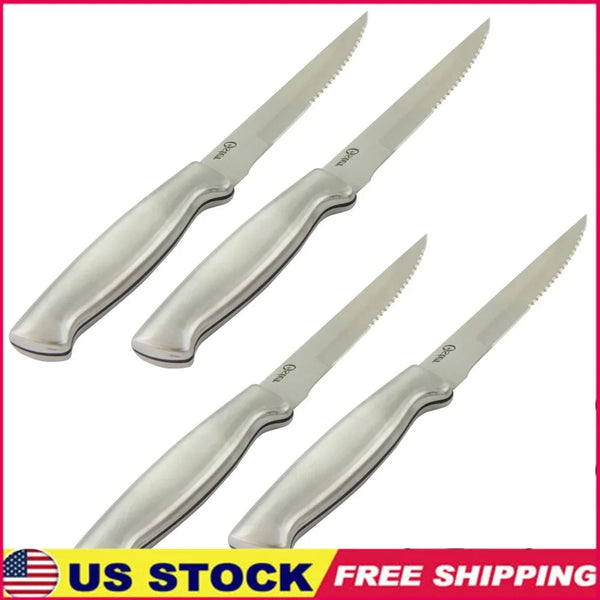4-Piece Stainless Steel Steak Knife Set – 4.5" Serrated Blades