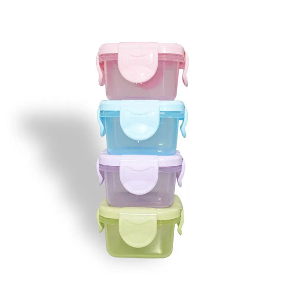 4-Piece Mini Food Storage Containers – Leakproof Airtight Lids