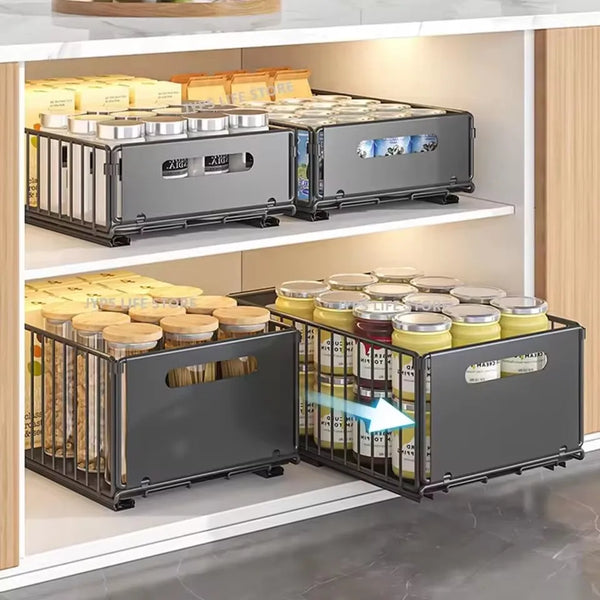 Pull-Out Cabinet Organizer – Slide Drawer Spice & Kitchen Storage Rack