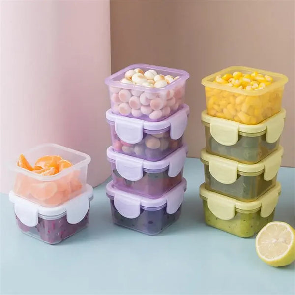 4-Piece Mini Food Storage Containers – Leakproof Airtight Lids
